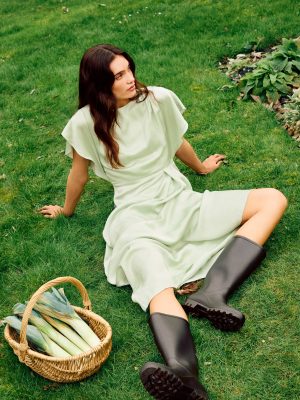 Cap Sleeve Satin Dress