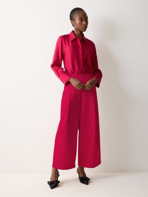 Satin Volume Cropped Trouser