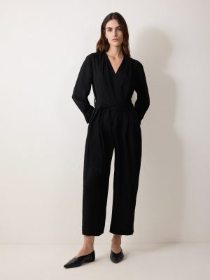 Crepe Wrap Front Jumpsuit
