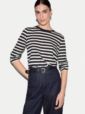 Cotton Stripe Long Sleeve T-shirt