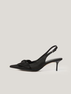 Satin Bow Slingback Heel