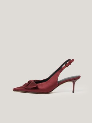 Satin Bow Slingback Heel