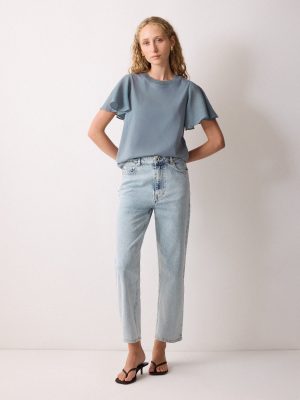 Gauze Sleeve Jersey Top