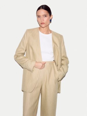 Irish Linen Edge To Edge Blazer