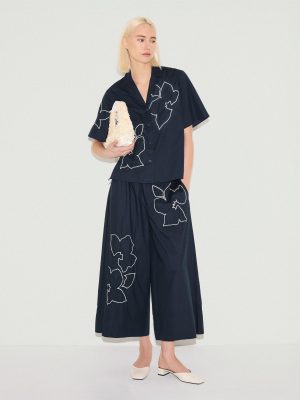 Cut Out Embroidery Trouser