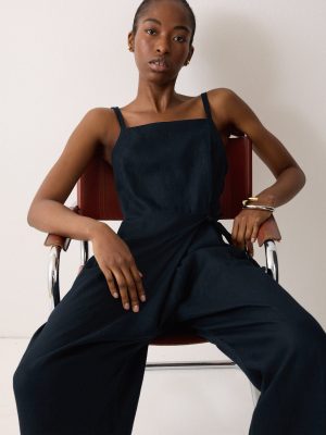 Linen Tie Front Jumpsuit