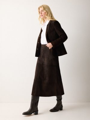 Suede Fluid Midi Skirt