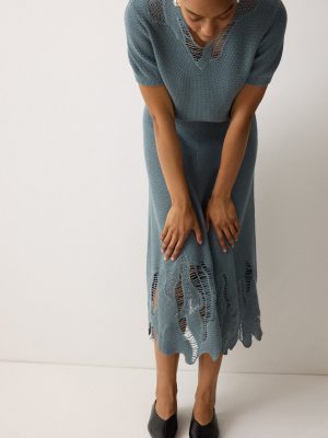 Abstract Lace Knitted Skirt