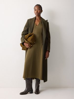 Curved Sleeve Midi Dress