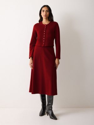 Textured Jersey A Line Skirt