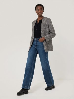 Collarless Boucle Jacket