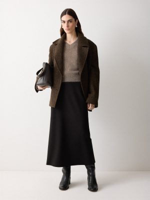 Stretch Crepe Pencil Skirt