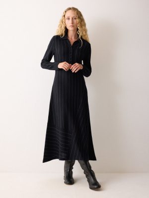 Pinstripe Merino Knit Dress