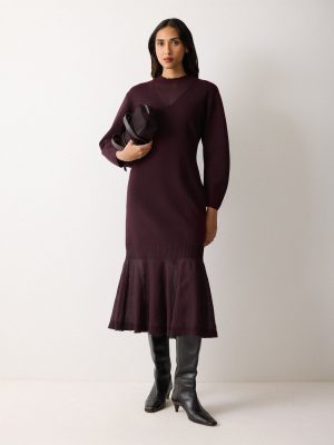 Sheer Panel Knit Dress