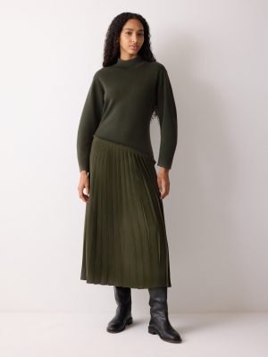 Pleated Skirt Jumper Dress