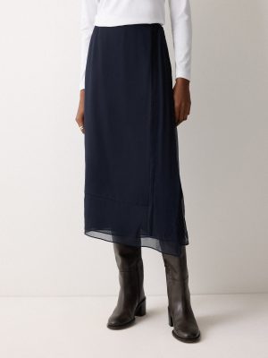 Silk Trim Layered Skirt