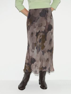 Antique Floral Midi Skirt