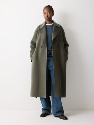 Double Faced Wool Wrap Coat