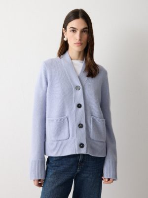 Chunky V Neck A Line Cardigan