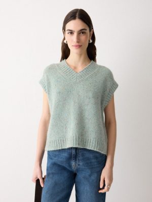 Boxy V Neck Speckled Tank