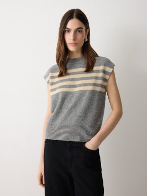 Wool Cashmere Stripe Tank