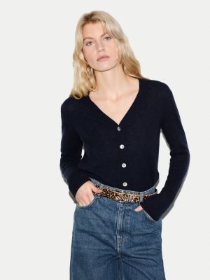 Merino Cashmere V Neck Cardigan