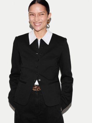 Crepe Jersey Button Jacket