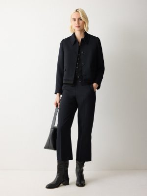 Grosgrain Trim Cropped Jacket