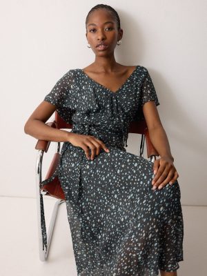 Polka Dot Chiffon Dress