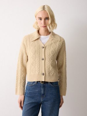Wool Cashmere Cable Cardigan