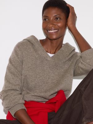 Wool Blend Hooded Jumper