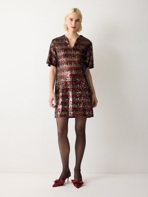 Stripe Sequin Mini Dress