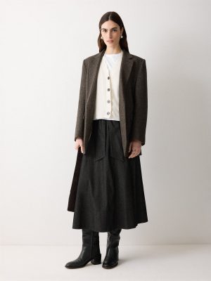 Chambray A Line Skirt