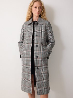 Bonded Cotton Check Trench Coat