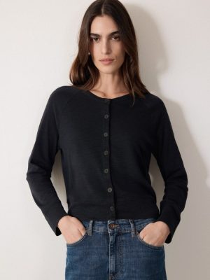 Cotton Luxe Crew Cardigan