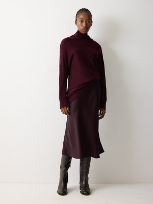 Satin Bias Midi Skirt