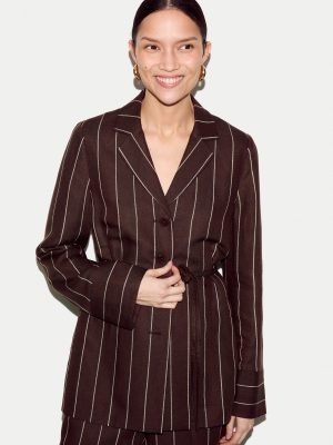 Relaxed Pinstripe Shirt Jacket