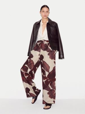 Iris Leaf Linen Trouser