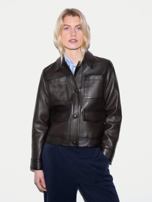 Nappa Leather Cropped Jacket