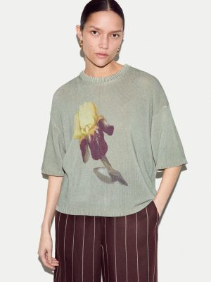 Painted Iris Print Jumper