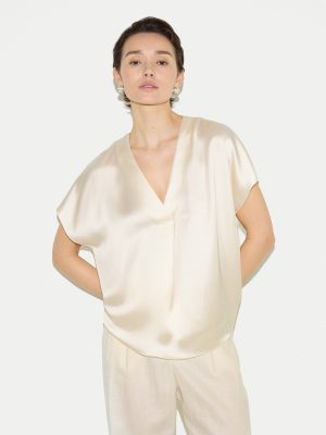 Heavy Satin Pleat Front Top