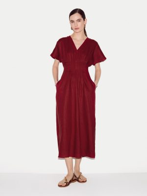 Linen Pintuck Waist Dress