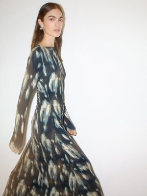 Ikat Ruched Jersey Dress