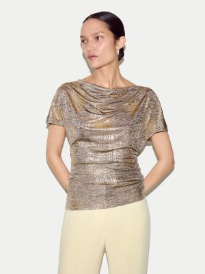 Shimmer Gathered Jersey Top