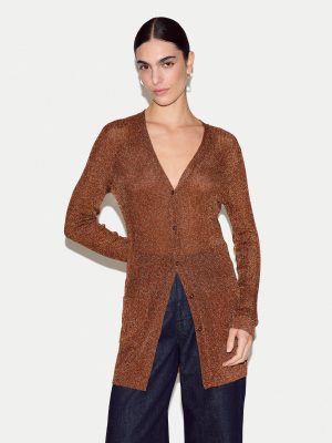 Metallic Rib Cardigan