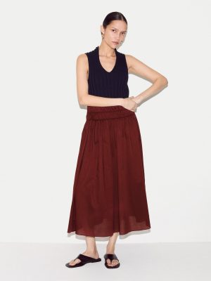 Cotton Voile Ruched Skirt