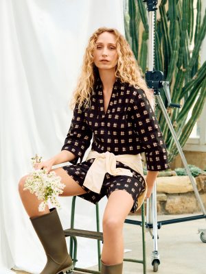 Geo Check Linen Tunic