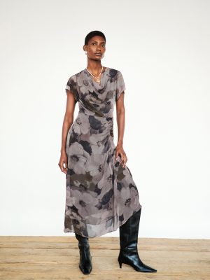 Antique Floral Midi Dress